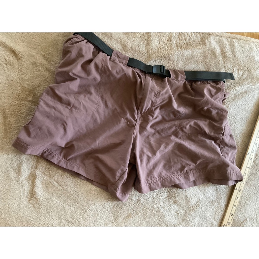 Columbia Sportswear Womens XL Mauve Hiking Shorts Belted Cargo Pockets XL4680